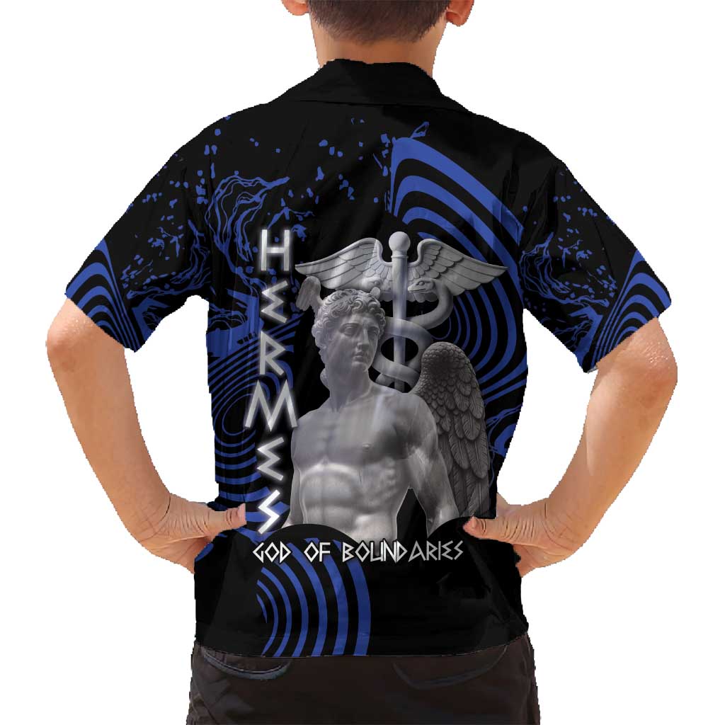 Ancient Greek Hermes Family Matching Off Shoulder Maxi Dress and Hawaiian Shirt God Of Boundaries - Wonder Print Shop