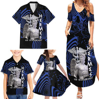 Ancient Greek Hermes Family Matching Summer Maxi Dress and Hawaiian Shirt God Of Boundaries - Wonder Print Shop