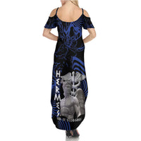 Ancient Greek Hermes Family Matching Summer Maxi Dress and Hawaiian Shirt God Of Boundaries - Wonder Print Shop