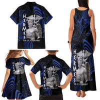 Ancient Greek Hermes Family Matching Tank Maxi Dress and Hawaiian Shirt God Of Boundaries - Wonder Print Shop