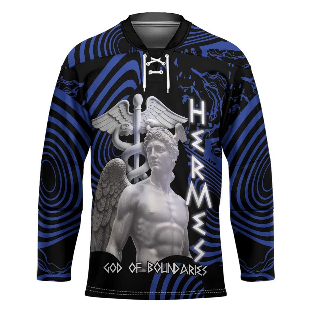 Ancient Greek Hermes Hockey Jersey God Of Boundaries - Wonder Print Shop