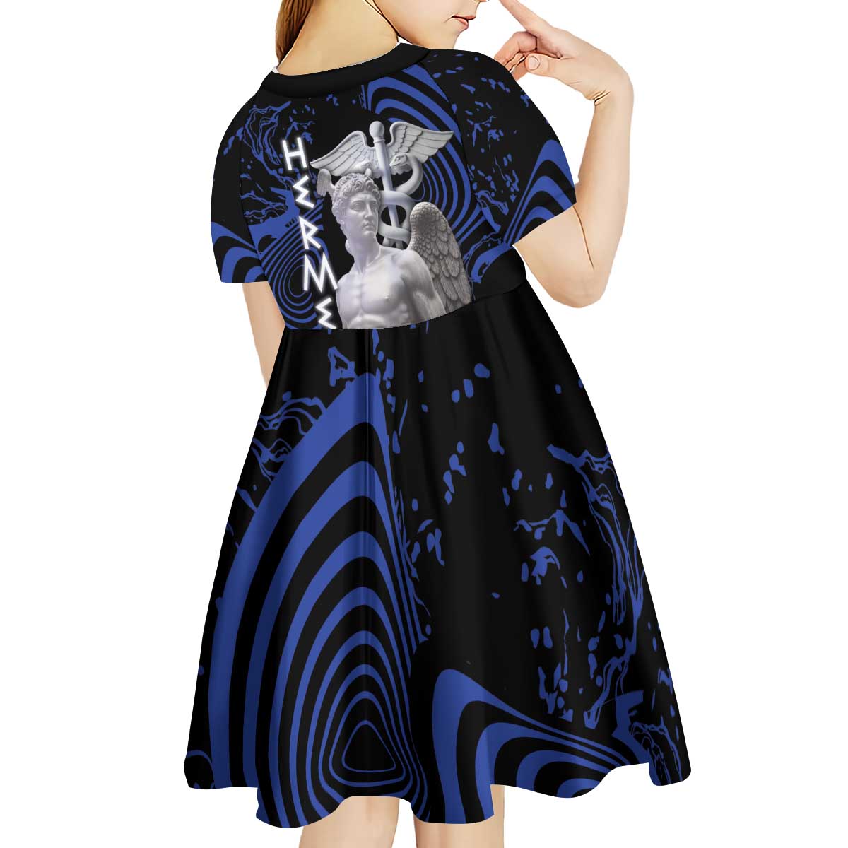 Ancient Greek Hermes Kid Short Sleeve Dress God Of Boundaries - Wonder Print Shop
