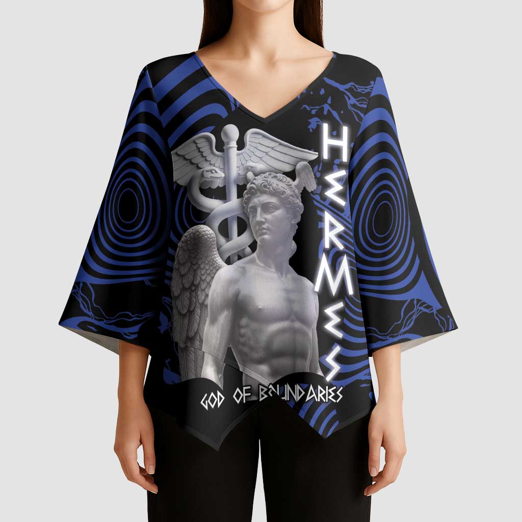 Ancient Greek Hermes Kimono Sleeve Blouse God Of Boundaries - Wonder Print Shop