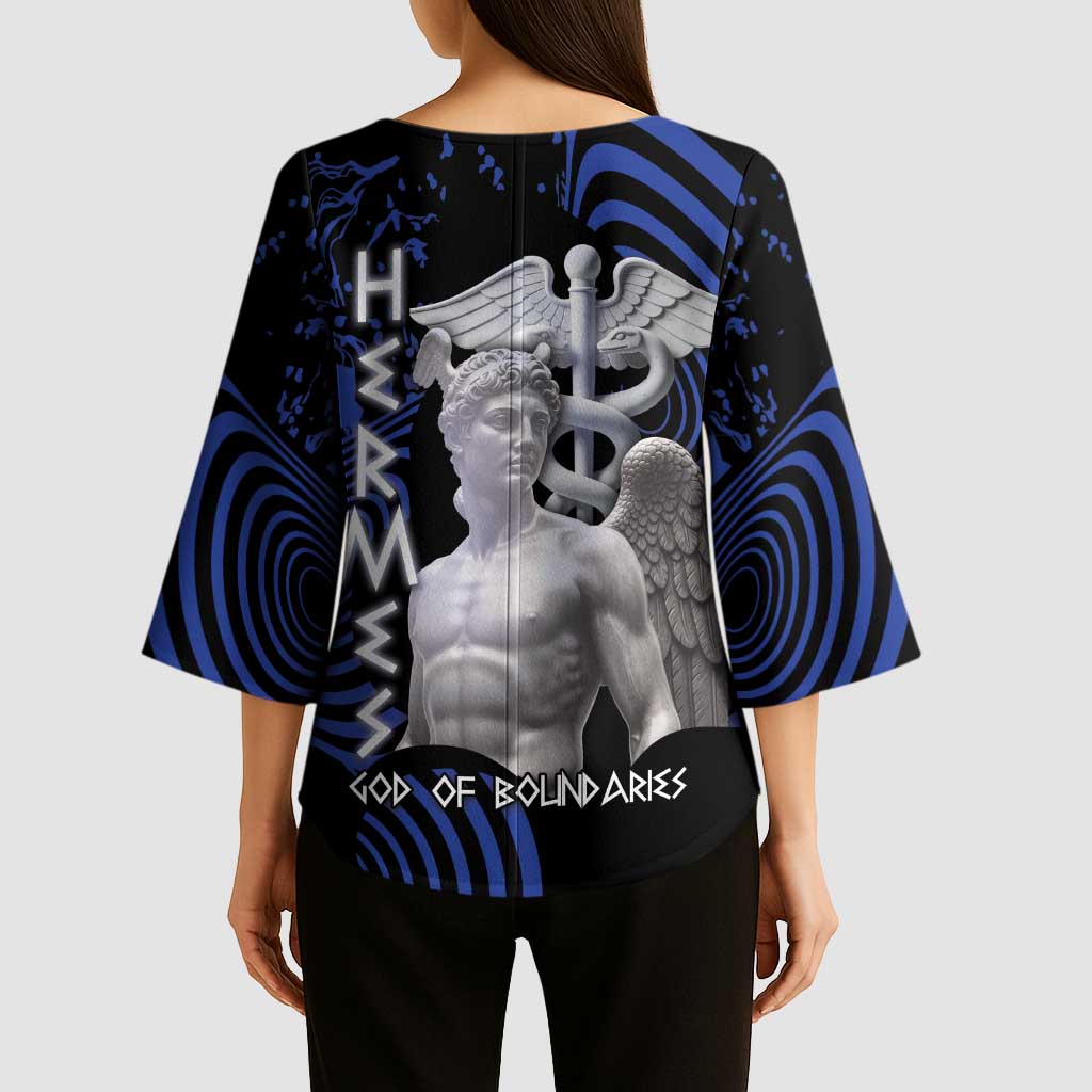 Ancient Greek Hermes Kimono Sleeve Blouse God Of Boundaries - Wonder Print Shop