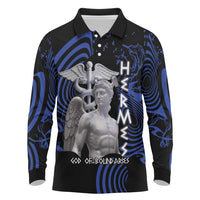 Ancient Greek Hermes Long Sleeve Polo Shirt God Of Boundaries - Wonder Print Shop