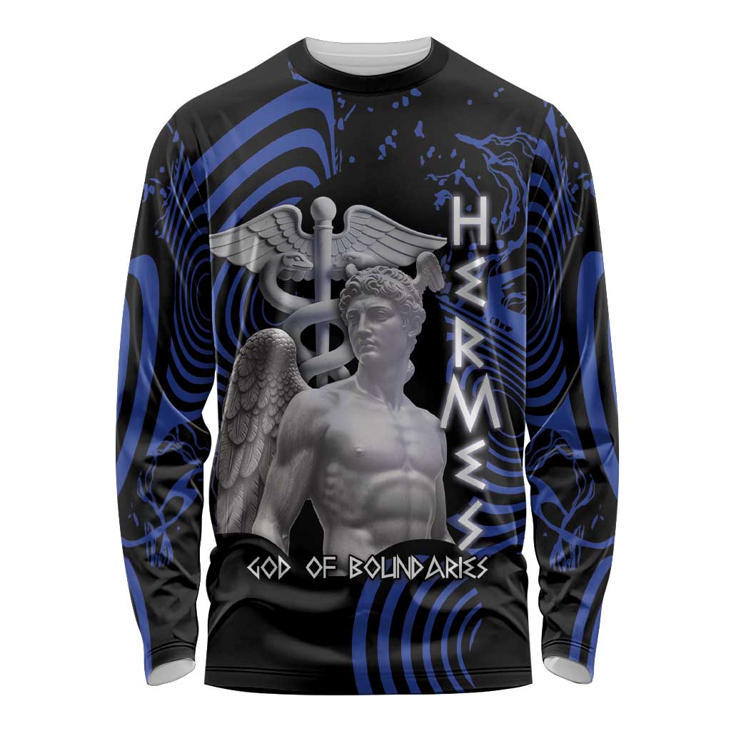 Ancient Greek Hermes Long Sleeve Shirt God Of Boundaries - Wonder Print Shop