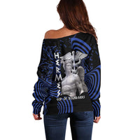 Ancient Greek Hermes Off Shoulder Sweater God Of Boundaries - Wonder Print Shop