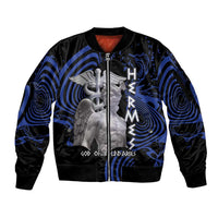 Ancient Greek Hermes Sleeve Zip Bomber Jacket God Of Boundaries - Wonder Print Shop