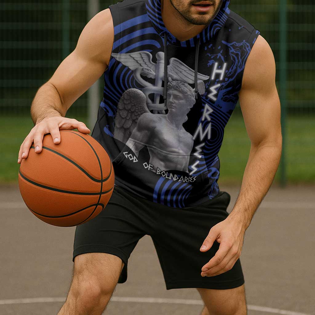Ancient Greek Hermes Sleeveless Hoodie God Of Boundaries - Wonder Print Shop