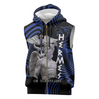 Ancient Greek Hermes Sleeveless Zip Hoodie God Of Boundaries - Wonder Print Shop