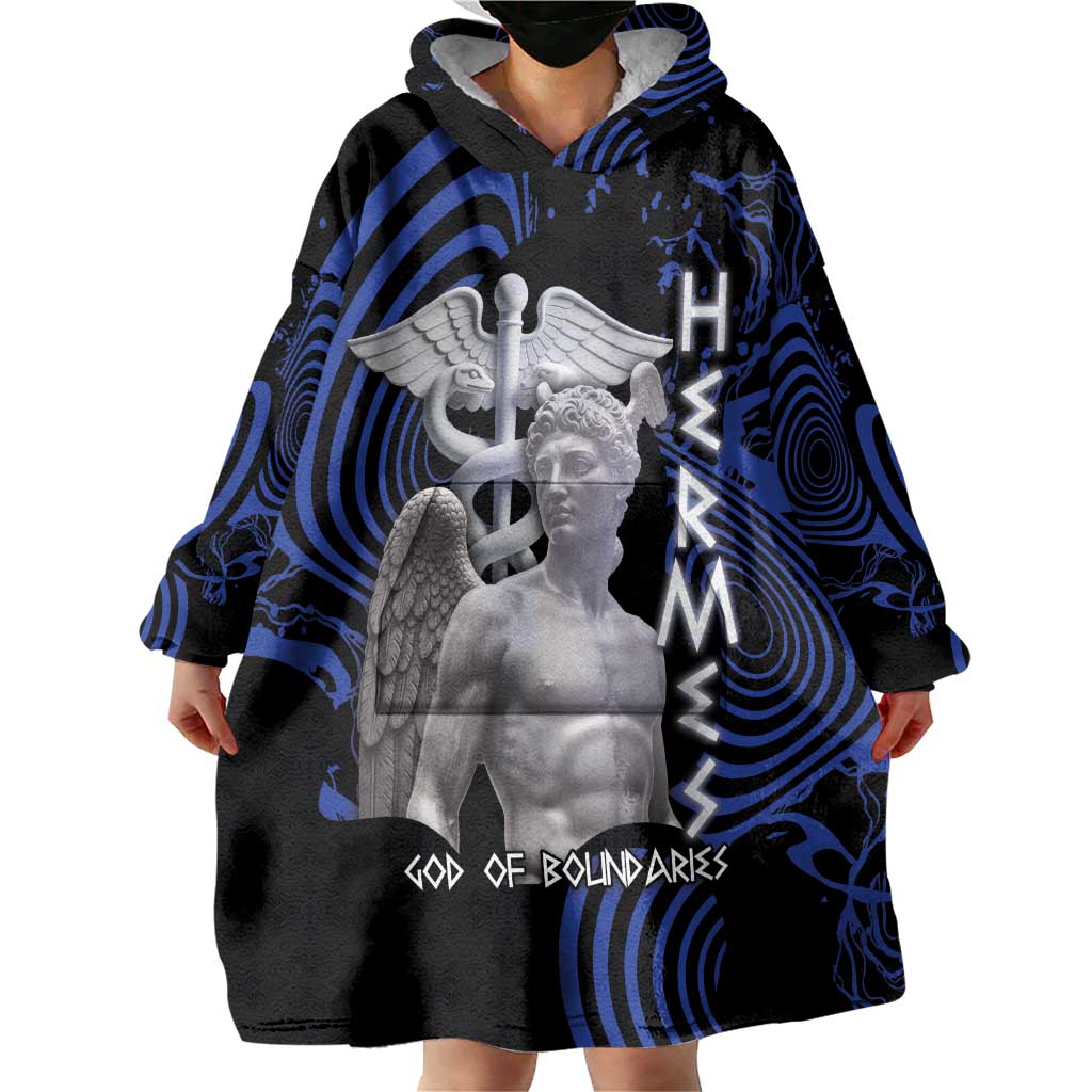 Ancient Greek Hermes Wearable Blanket Hoodie God Of Boundaries - Wonder Print Shop