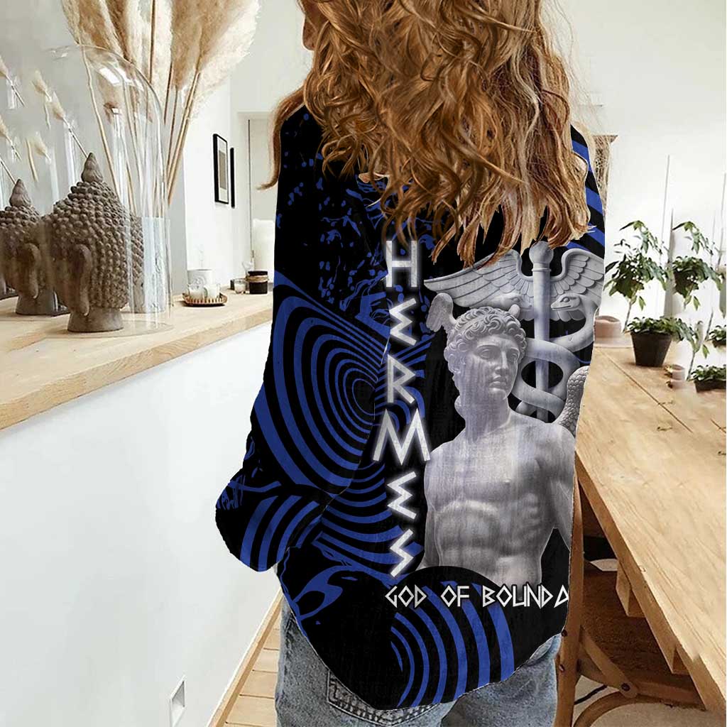 Ancient Greek Hermes Women Casual Shirt God Of Boundaries - Wonder Print Shop