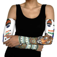 India Independence Day Arm Sleeves Royal Tiger Ashoka Chakra Paisley Pattern