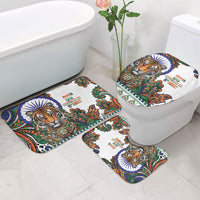 India Independence Day Bathroom Set Royal Tiger Ashoka Chakra Paisley Pattern