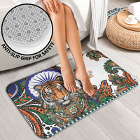 India Independence Day Bathroom Set Royal Tiger Ashoka Chakra Paisley Pattern