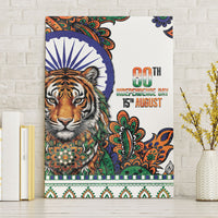 India Independence Day Canvas Wall Art Royal Tiger Ashoka Chakra Paisley Pattern