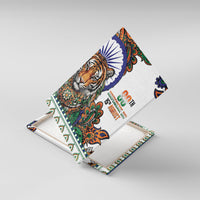 India Independence Day Canvas Wall Art Royal Tiger Ashoka Chakra Paisley Pattern
