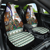 India Independence Day Car Seat Cover Royal Tiger Ashoka Chakra Paisley Pattern
