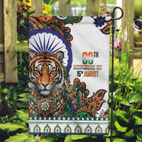 India Independence Day Garden Flag Royal Tiger Ashoka Chakra Paisley Pattern
