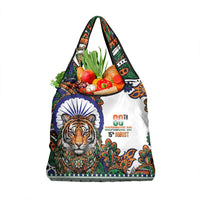 India Independence Day Grocery Bag Royal Tiger Ashoka Chakra Paisley Pattern