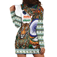 India Independence Day Hoodie Dress Royal Tiger Ashoka Chakra Paisley Pattern