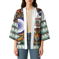 India Independence Day Kimono Royal Tiger Ashoka Chakra Paisley Pattern