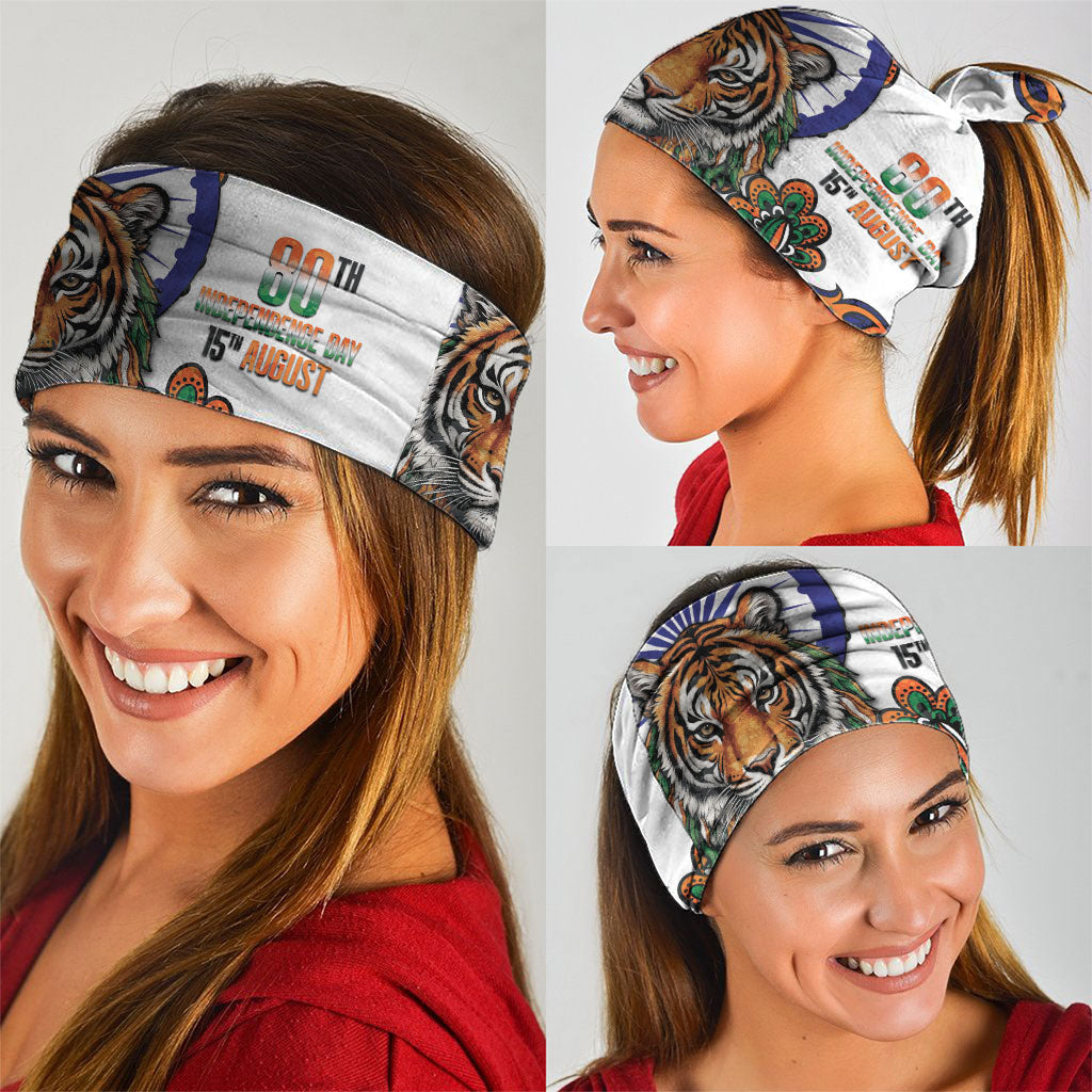 India Independence Day Neck Gaiter Royal Tiger Ashoka Chakra Paisley Pattern