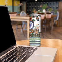 India Independence Day Skinny Tumbler Royal Tiger Ashoka Chakra Paisley Pattern