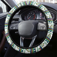 India Independence Day Steering Wheel Cover Royal Tiger Ashoka Chakra Paisley Pattern