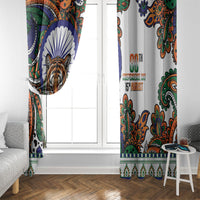 India Independence Day Window Curtain Royal Tiger Ashoka Chakra Paisley Pattern