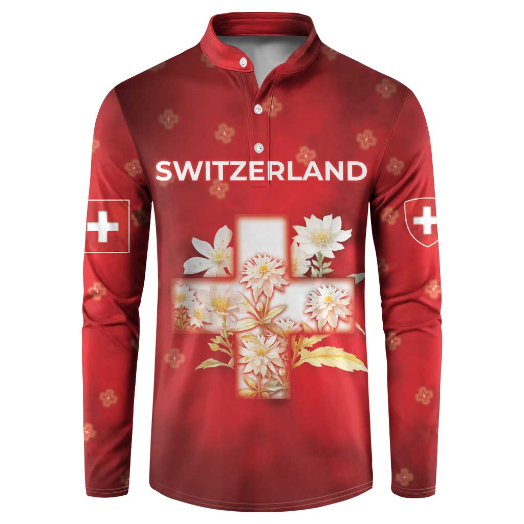 Switzerland Button Sweatshirt One For All All For One - Wonder Print Shop