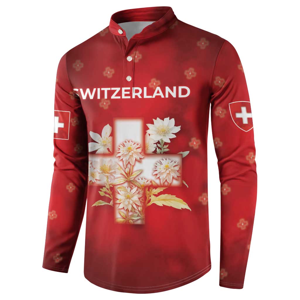 Switzerland Button Sweatshirt One For All All For One - Wonder Print Shop
