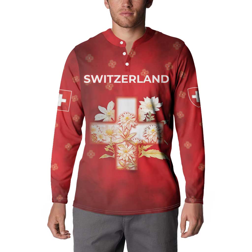 Switzerland Button Sweatshirt One For All All For One - Wonder Print Shop