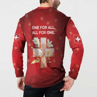 Switzerland Button Sweatshirt One For All All For One - Wonder Print Shop