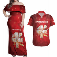 Switzerland Couples Matching Off Shoulder Maxi Dress and Hawaiian Shirt One For All All For One - Wonder Print Shop