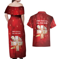 Switzerland Couples Matching Off Shoulder Maxi Dress and Hawaiian Shirt One For All All For One - Wonder Print Shop