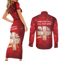Switzerland Couples Matching Short Sleeve Bodycon Dress and Long Sleeve Button Shirt One For All All For One - Wonder Print Shop