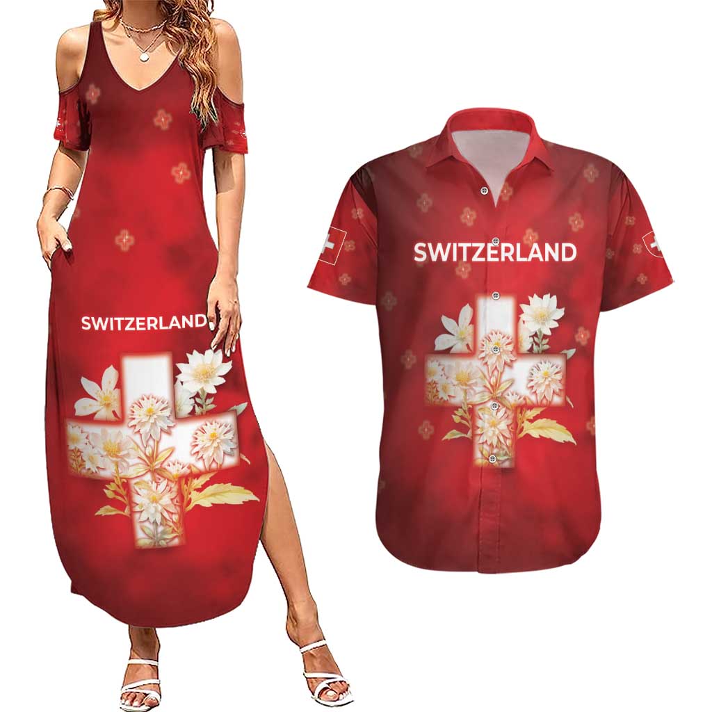 Switzerland Couples Matching Summer Maxi Dress and Hawaiian Shirt One For All All For One - Wonder Print Shop