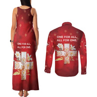 Switzerland Couples Matching Tank Maxi Dress and Long Sleeve Button Shirt One For All All For One - Wonder Print Shop