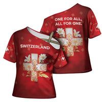 Switzerland Cross Shoulder Shirt One For All All For One - Wonder Print Shop