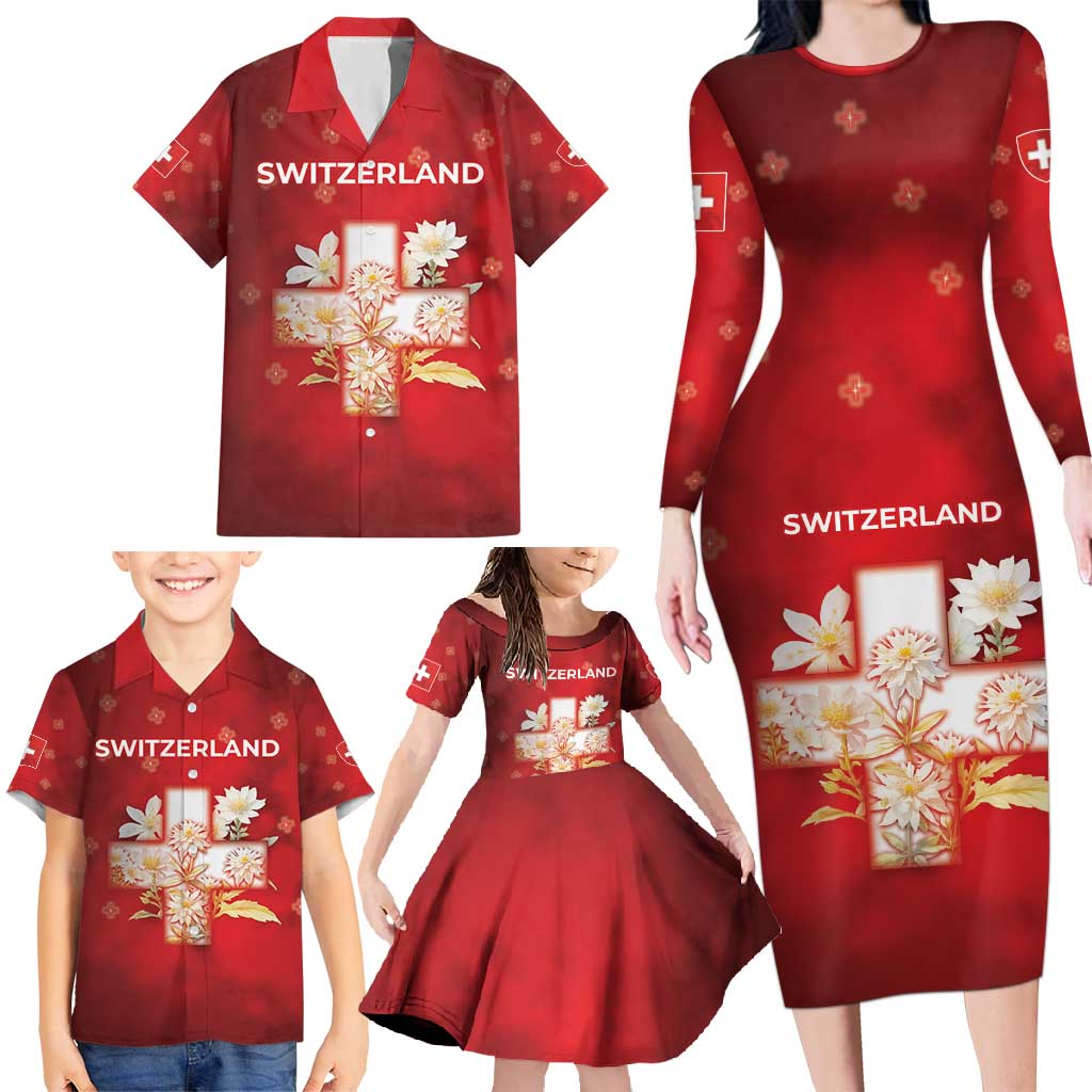 Switzerland Family Matching Long Sleeve Bodycon Dress and Hawaiian Shirt One For All All For One - Wonder Print Shop
