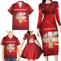 Switzerland Family Matching Long Sleeve Bodycon Dress and Hawaiian Shirt One For All All For One - Wonder Print Shop