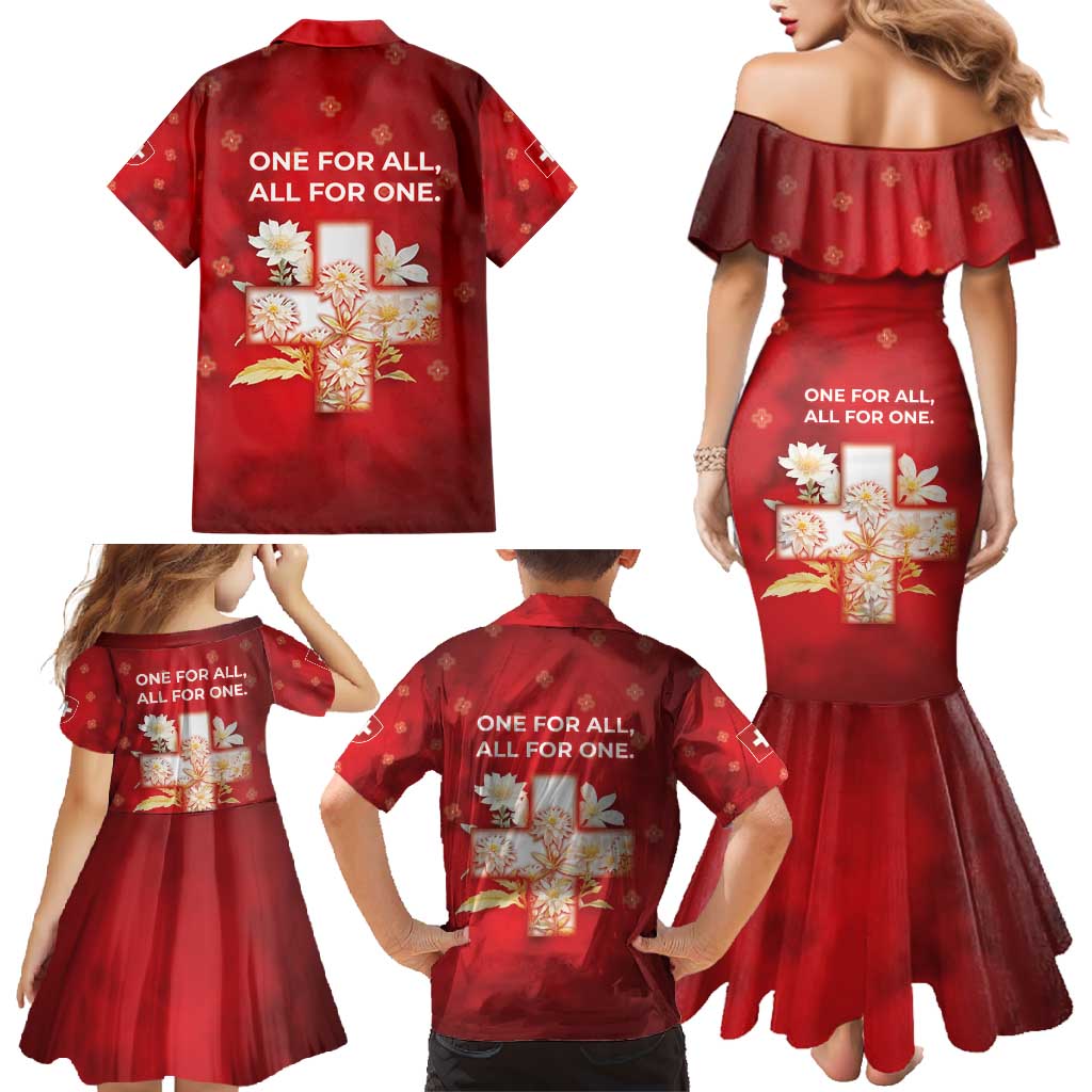 Switzerland Family Matching Mermaid Dress and Hawaiian Shirt One For All All For One - Wonder Print Shop