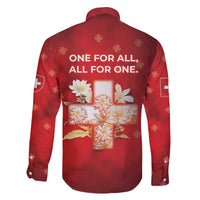 Switzerland Family Matching Off The Shoulder Long Sleeve Dress and Hawaiian Shirt One For All All For One - Wonder Print Shop