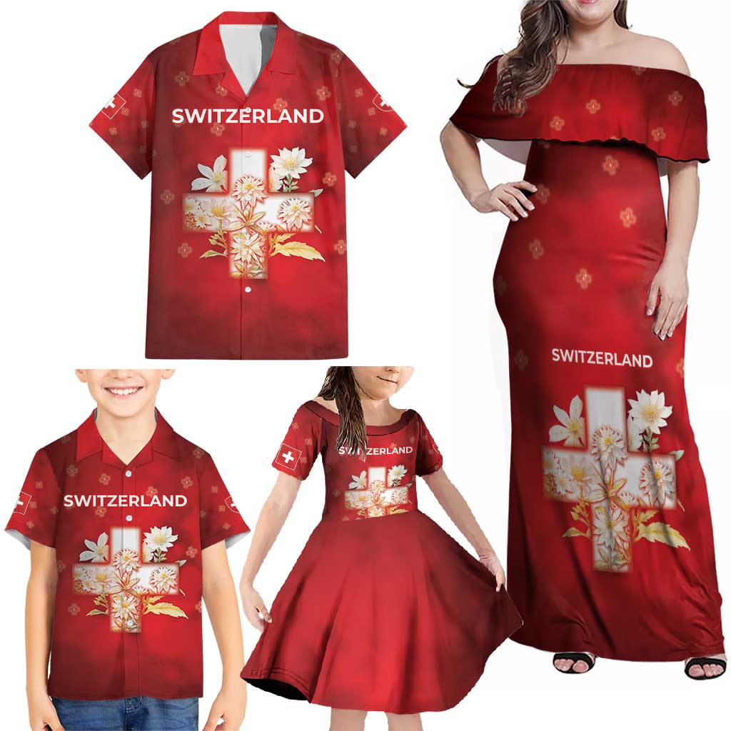 Switzerland Family Matching Off Shoulder Maxi Dress and Hawaiian Shirt One For All All For One - Wonder Print Shop