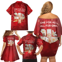 Switzerland Family Matching Off Shoulder Short Dress and Hawaiian Shirt One For All All For One - Wonder Print Shop