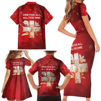 Switzerland Family Matching Short Sleeve Bodycon Dress and Hawaiian Shirt One For All All For One - Wonder Print Shop