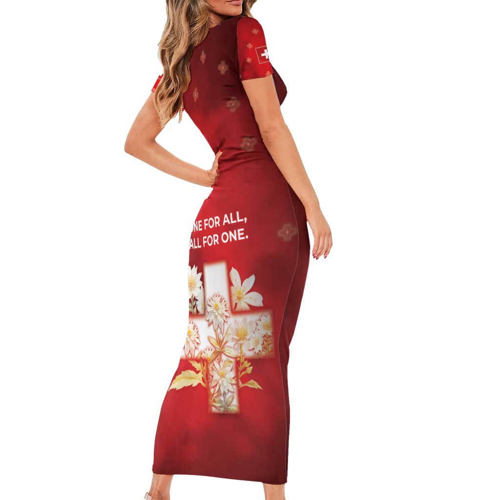 Switzerland Family Matching Short Sleeve Bodycon Dress and Hawaiian Shirt One For All All For One - Wonder Print Shop