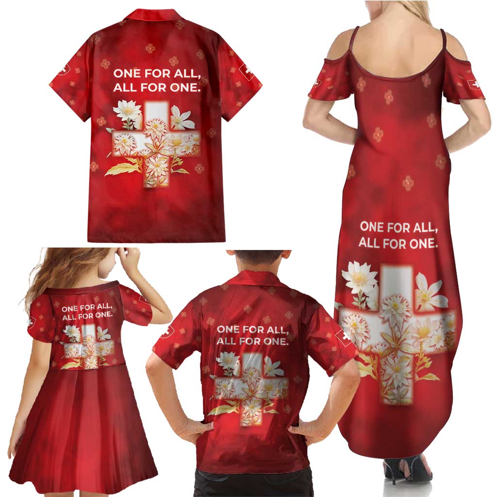 Switzerland Family Matching Summer Maxi Dress and Hawaiian Shirt One For All All For One - Wonder Print Shop