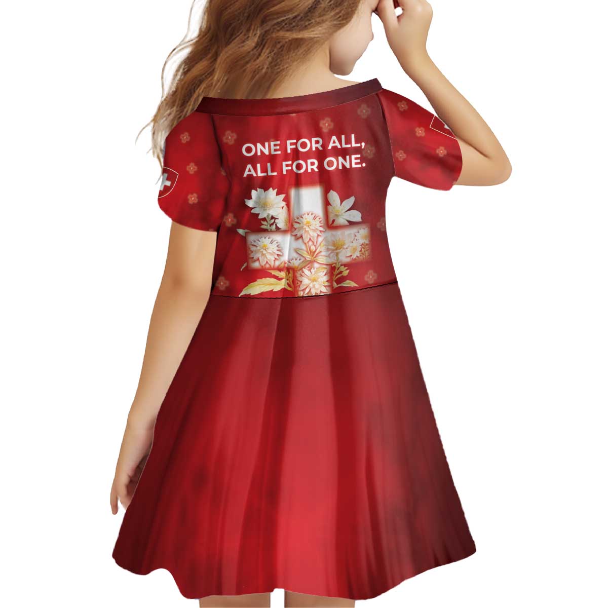 Switzerland Kid Short Sleeve Dress One For All All For One - Wonder Print Shop
